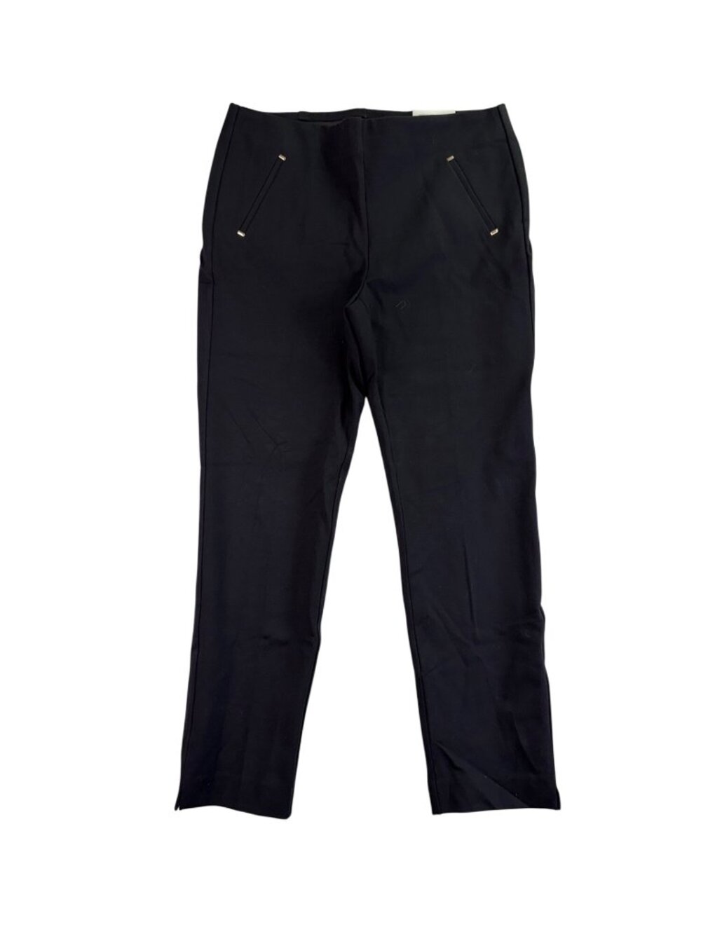 Chicos Womens Black Slim Fit Pants Zipper Pockets Size US 10